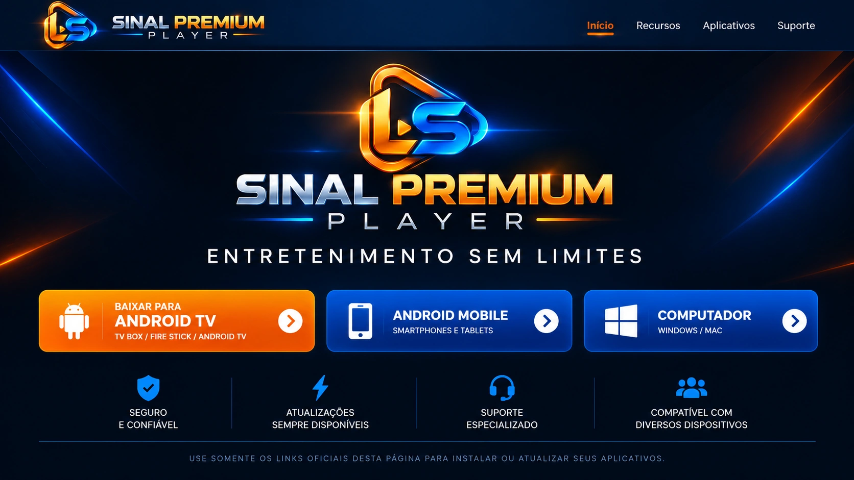 Sinal Premium Player — Entretenimento sem limites